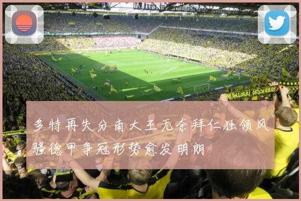多特再失分南大王无奈拜仁独领风骚德甲争冠形势愈发明朗